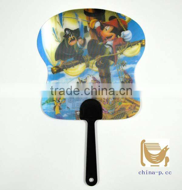 Fansional 3D lenticular hand fan,plastic promotional advertising fan