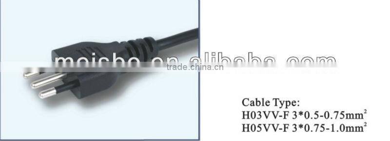 10A 250V Italy 3Pins ac adapter plug sizes