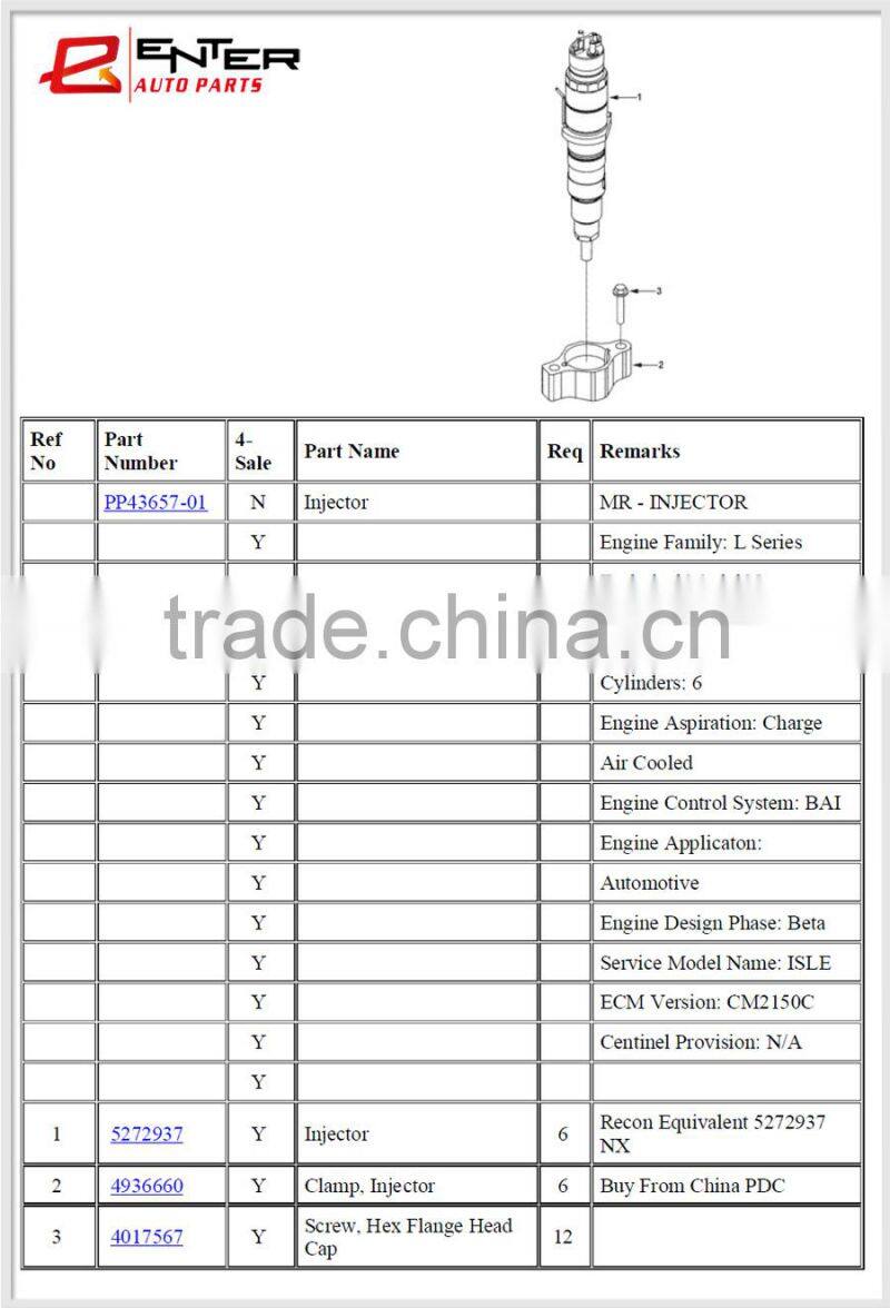 0 445 120 304 5272937 good quality auto common rail injector