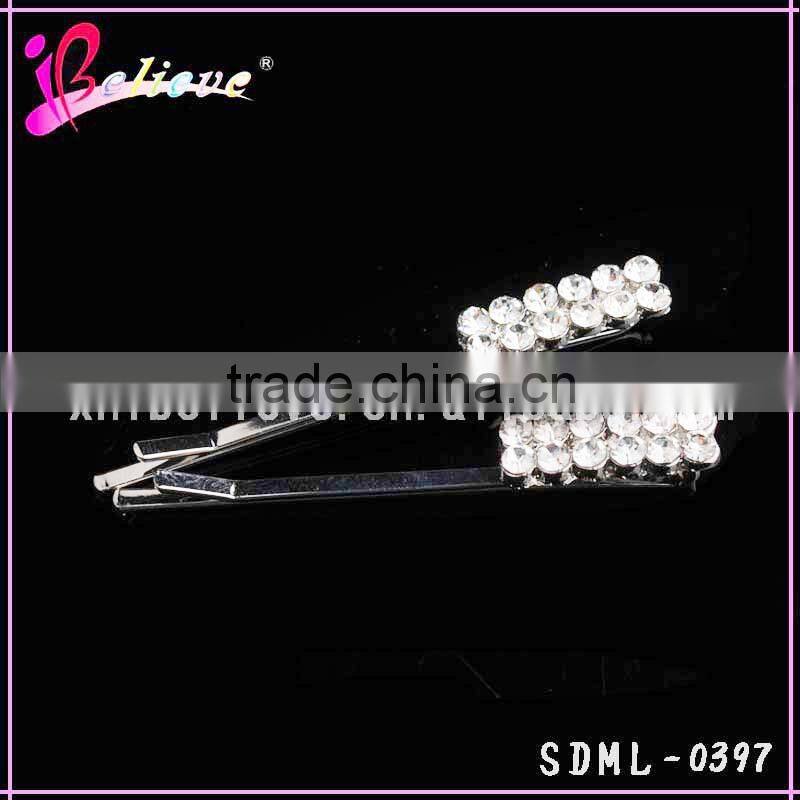 Yiwu cheap hair accessories factory produce rhinestone hair pins hair jewelry