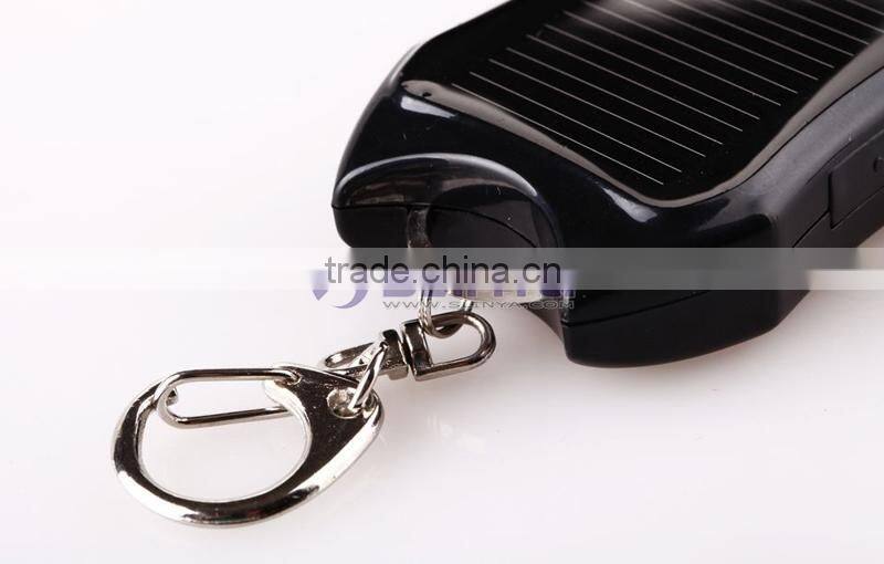 300LM High Light 1200mah Solar Battery 3 LED Flashlight with Keychain
