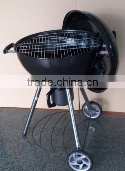 Outdoor and Indoor BBQ Charcoal Grill with black enamelled