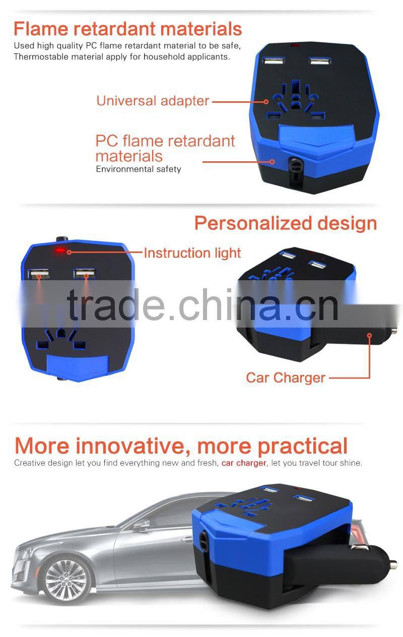2016 Travel Power Converter Travel-Power-Converter-Adaptor Car Charger/Traver Charger Adaprter 2-in-1