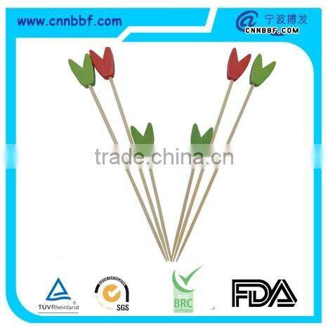 Petal shape bamboo skewer bamboo stick for party