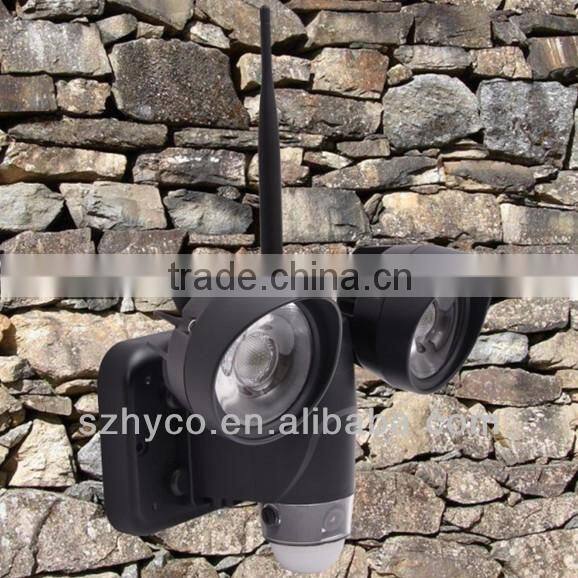 PIR Motion detection p2p outdoor wifi hidden camera with floodlight
