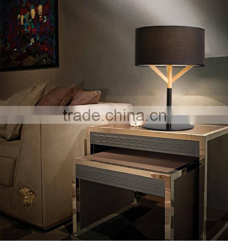 wooden+steel E27*1 table lamp, fabric /cloth desk light contemporary table light