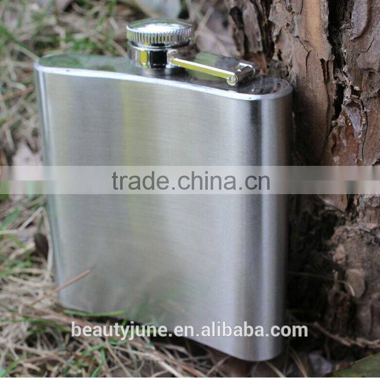6oz hip flask 201 or 304 usa hot sale stainless steel hip flask wholesale wine bottles hip flasks 2015