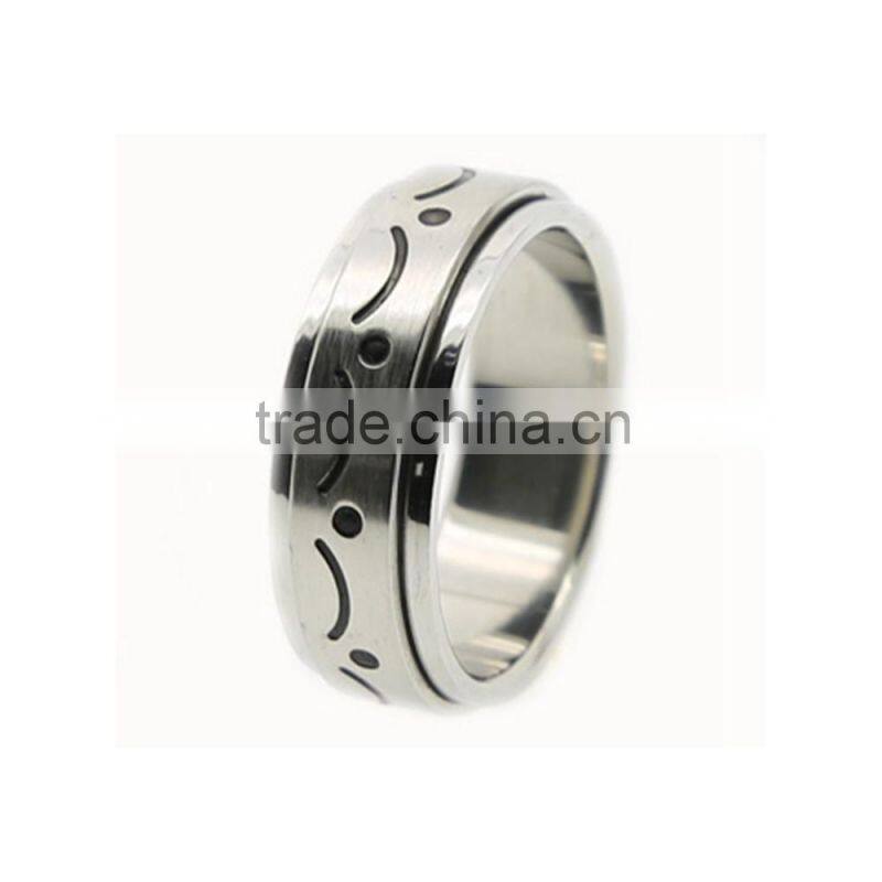 Stainless Steel Spinner Cheap Steel Finger Etched Word Rings