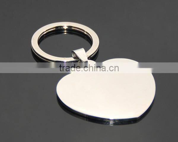 40MM Heart Shape Wedding Favor Gifts High Polished Stainless Steel Wholesale Blank Metal Heart Keychain