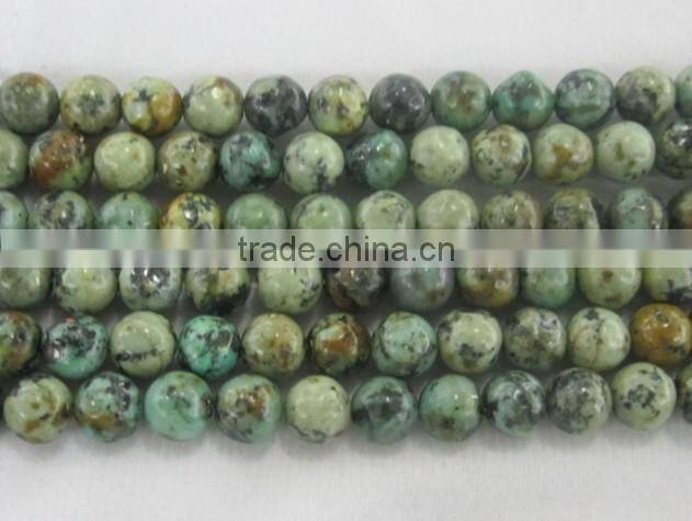 Loose Gemstone Beads African Turquoise 4mm to 14 mm Round Beads for Jewelry Making