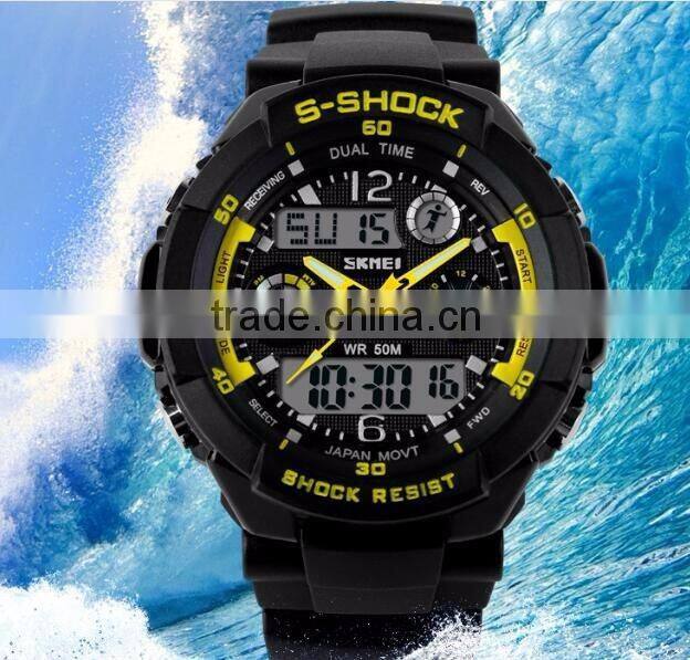 2016 Outdoor Sport Water Resistant Digital LED Quartz Watches Bezel Japan Movt Chrongograph Electronic Wrist Sports Watch