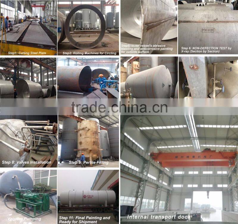 ASME/TPED/GB Approval Liquid Oxygen Nitrogen Argon LCo2 Vertical Cryogenic Liquid Storage Tank