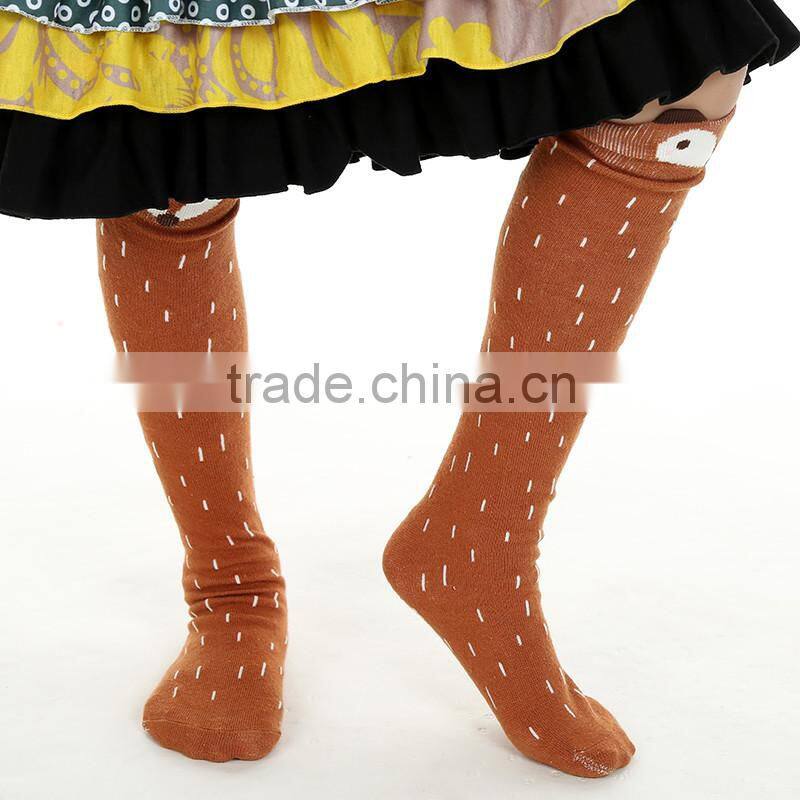 New hot sale kids socks knee high soft cotton baby girls pink socks Wholesale