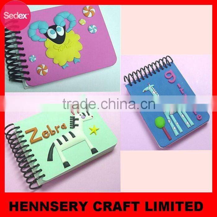 Soft pvc custom 3D cute soft cover school notebook cover designs