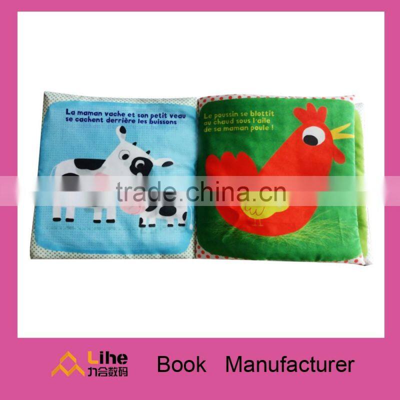 Fancy baby cloth book fabric book soft toy cognize book with BB sound
