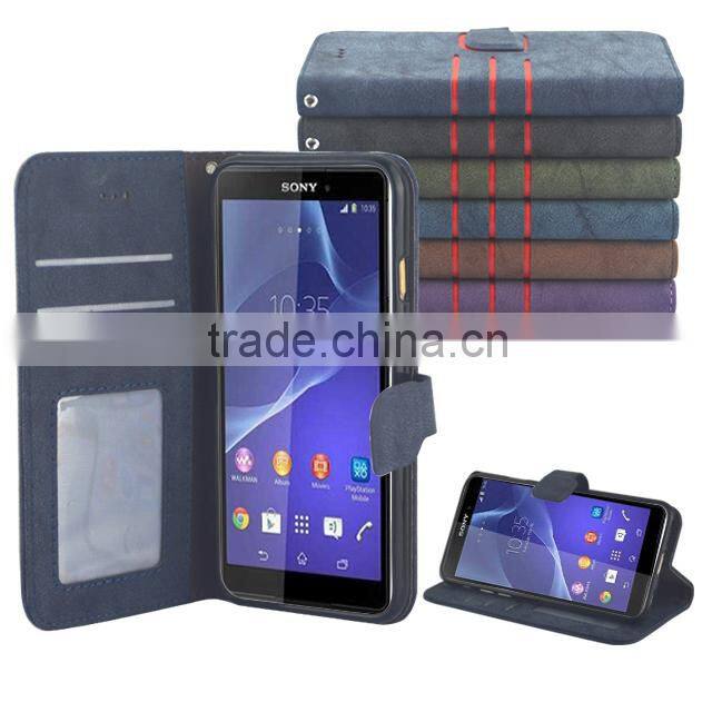 New Design Leather Case ,Wallet Leather Case For Sony Xperia Z3 Compact