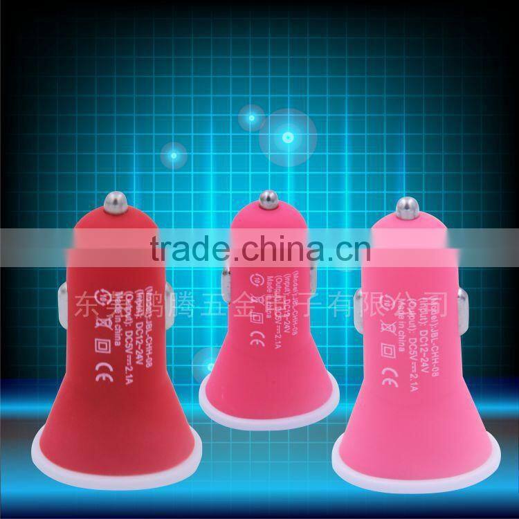 Factory mini usb car charger with twin socket for phone