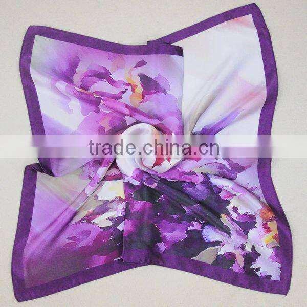 hijab square scarf 100% silk satin digital print square scarf hijab square scarf
