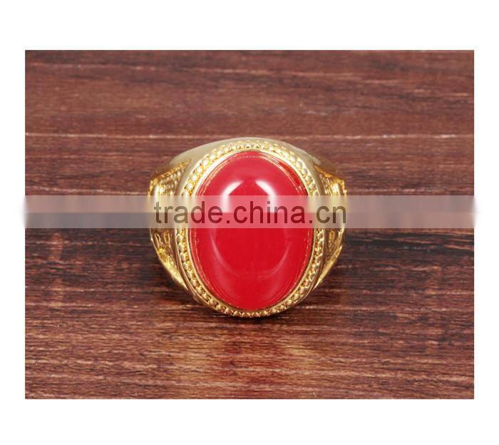 copper gold plated jewelry stone agate ring model woman