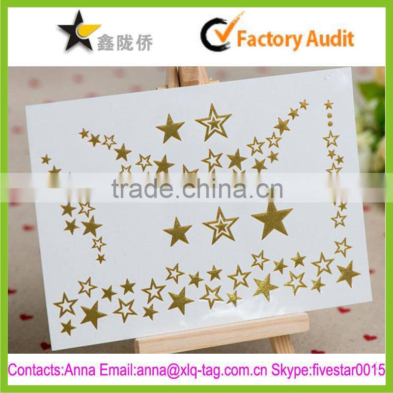 2015 Hot sale popular professional custom gold foil flash tattoo
