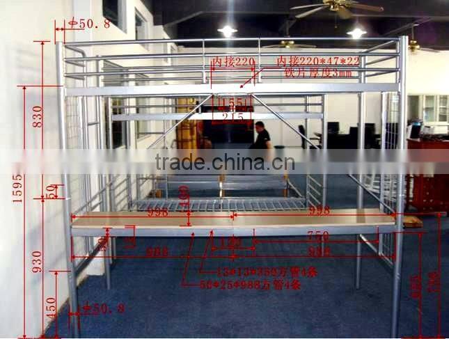 practical and economical metal bunk bed with table board