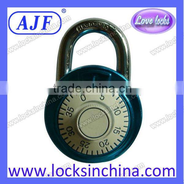 AJF 2015 top sell high quality 50mm gym round dial combination padlock