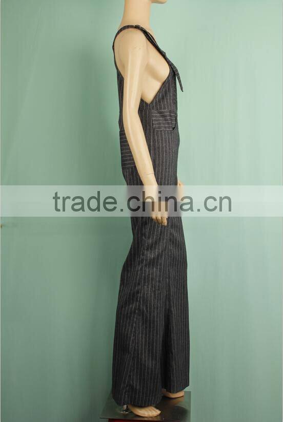 2016 A/W spaghetti stripe one piece cut out jumpsuit designer jumpsuit women