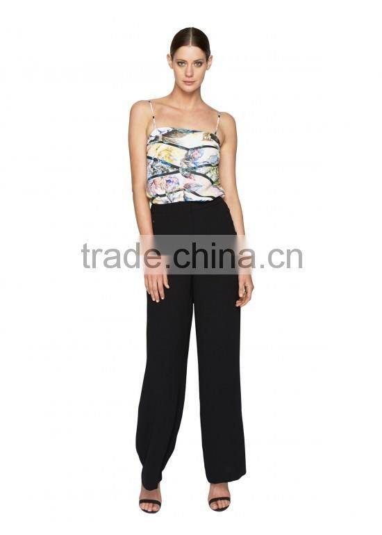 Lady's polyester plain dyed fashion pant