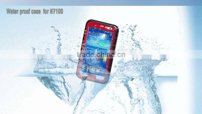 Newest hard PC Material waterproof case for Samsung galaxy note 2
