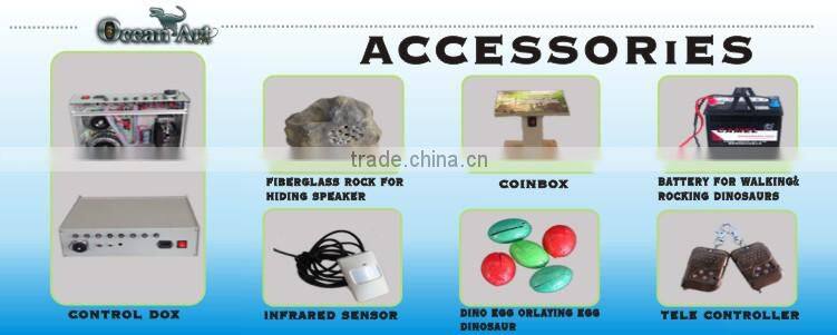 Theme park coin operated animatronic walking dinosaur rides