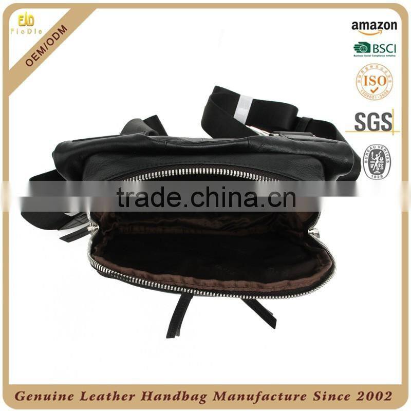 CSLRB214-001 Sports style Black leather men backpack bags handbag