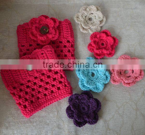 Wholesale hand knitted crochet women leg warmers