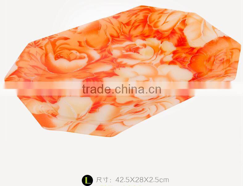 golden color flower shape cheap price plates, most popular fruit plate