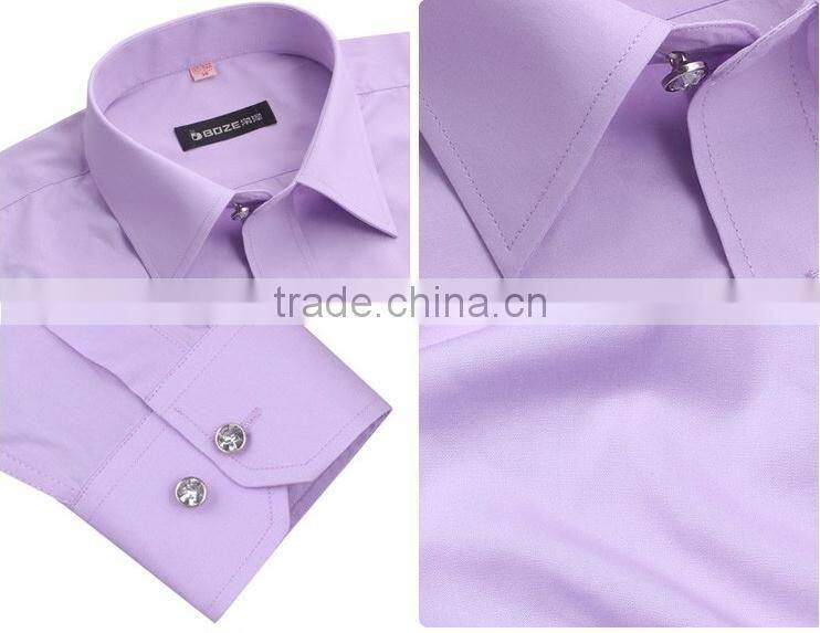 Wholesale price New pattern Solid Color french cuffs bulk custom men dress shirts