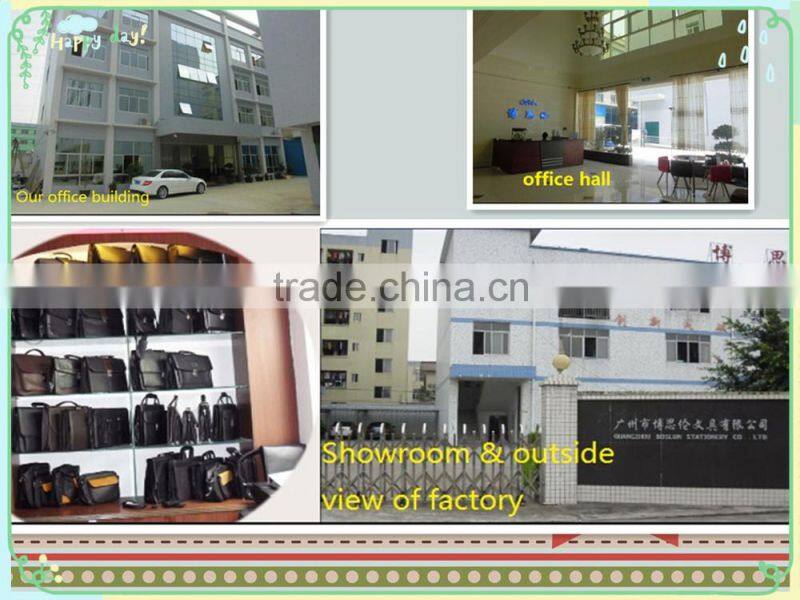 Black manager folder,genuine leather business folder with calculator