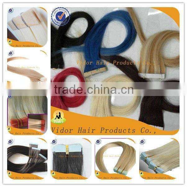 22'' European Remy Hair/ Pu Hair Weft Hair Extensions Tape Hair Extensions 60# 613#