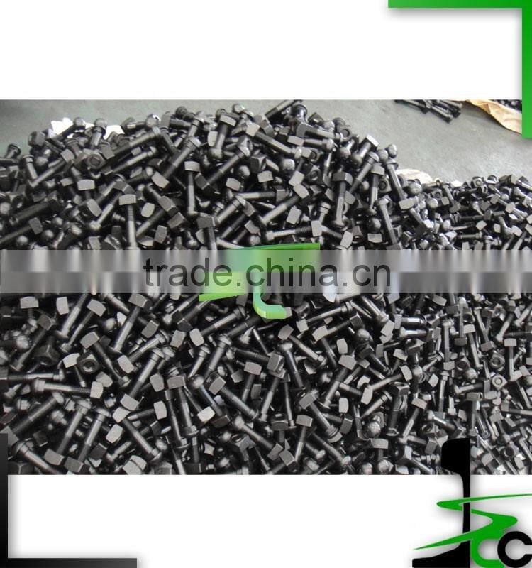 Railway track bolt with nut and washer