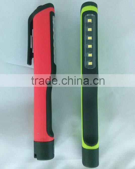A-OK popular auto electrical camp 6+1 smd pocket clip work light led torch flashlight