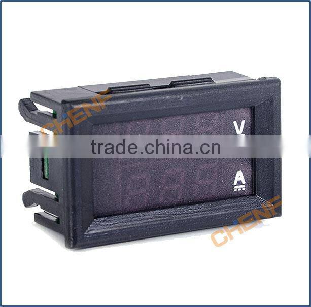 Cheaper High Quality DC Volt Amp Dual display Meter 0.28" DC 0-100V/10A Voltmeter Ammeter With Ampere Shunt Red+Blue LED