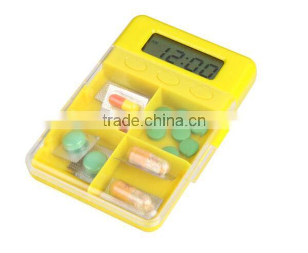 4 Large Compartments Alarm digital Pill box Timer Countdown Timer