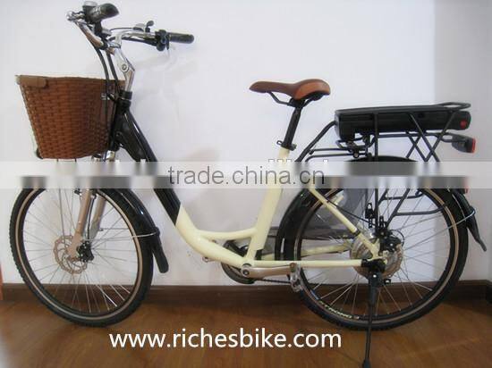 wuxi riches cheap city lady aluminium case lithium battery electric bikes electric bicycle (Model CTB430U)