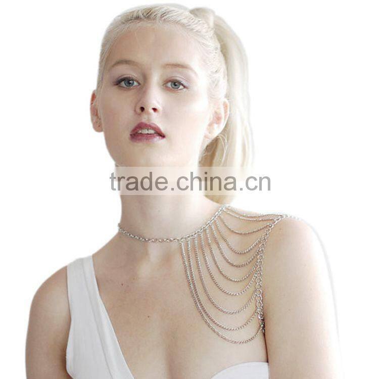 women shoulder necklace chain, shoulder chain jewelry
