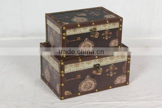 Hot Sell Vintage Wood Storage amber Suitcase