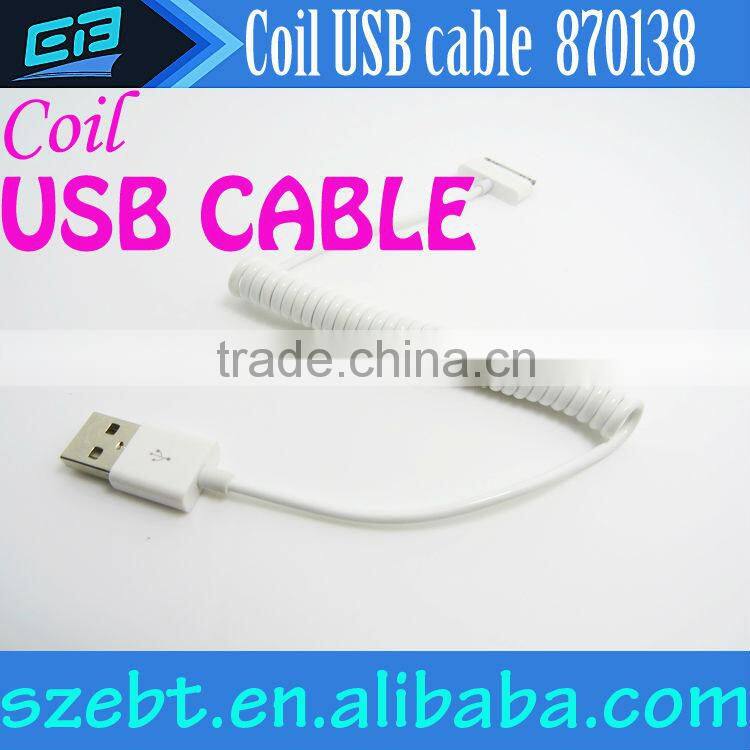 Factory Sale Retractable Coiled Spring Micro USB Cable for HTC, Blackberry, Samsung,iPhone