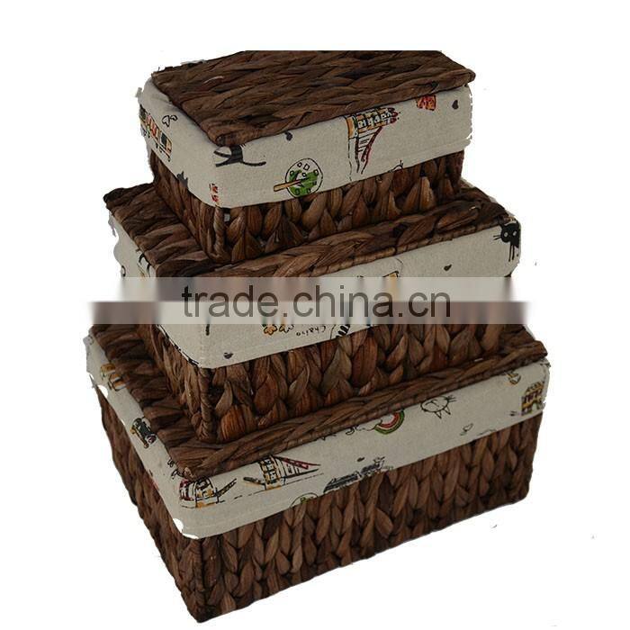 From China 100% Handmade metal frame with liner storage basket set of 3