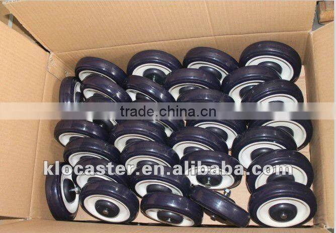 Supply 125mm PU shopping trolley caster