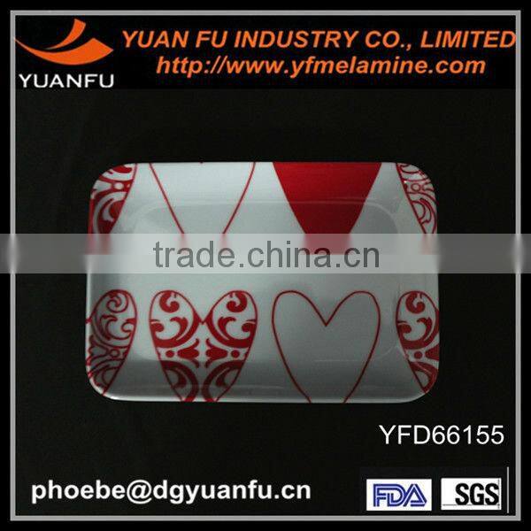 High quality melamine rectangular simple desert dishes