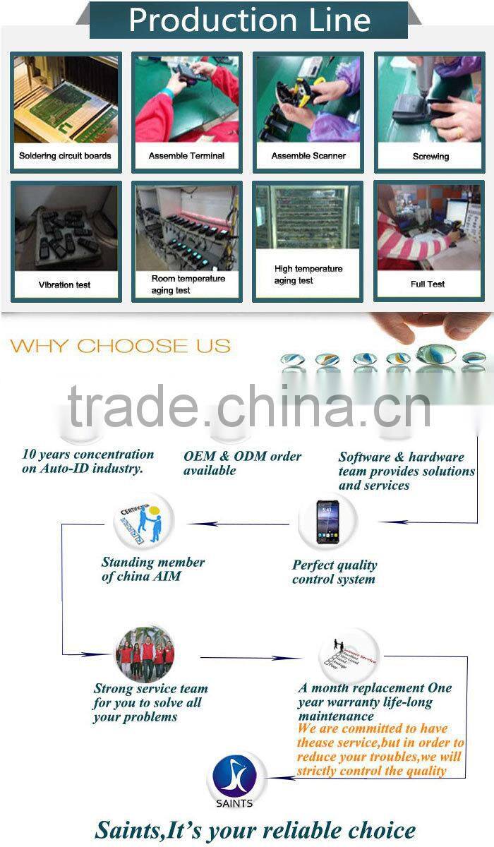 laser head barcode scanner with printer wireless winCE RFID /wifi/GPS/camera/