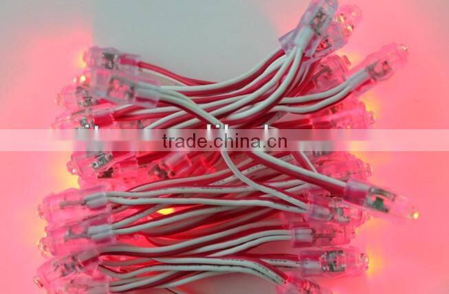 GREEN color led 12mm node,through-hole type,injection made,IP65 rated;DC5V input;0.1W;50pcs a string