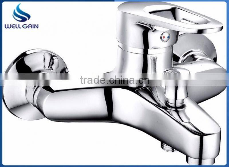 Classic lavatory single zinc handle brass body bathtub faucet wall mounted chrome plating bathtub mixer